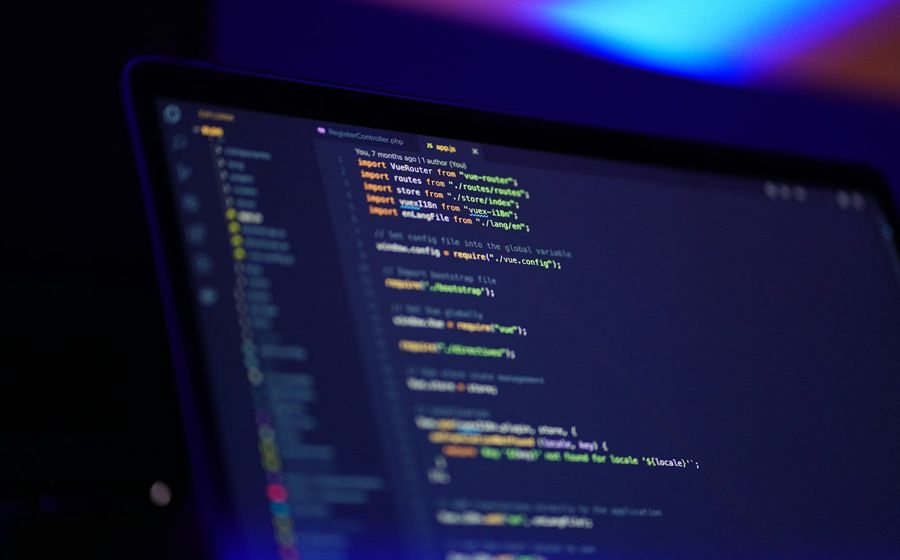 Code on a laptop screen
